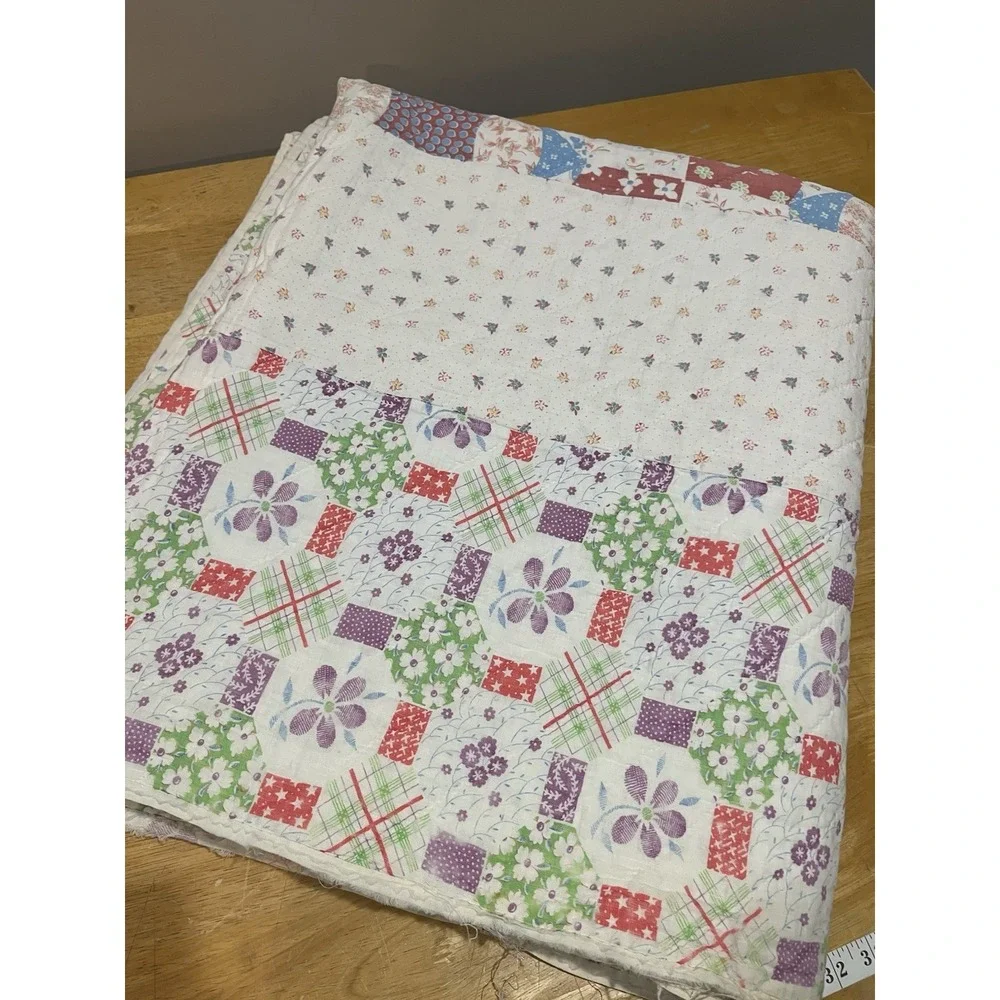 Vtg Handmade Quilt 74x86